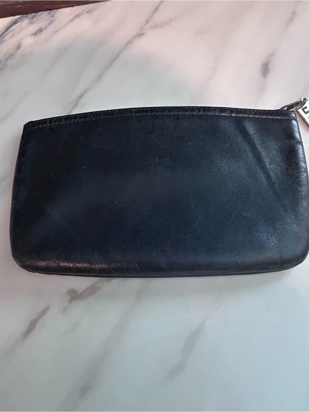Givenchy Vintage Anagram Black Leather Change Purse Logo Embossed Pouch - Picture 3 of 4